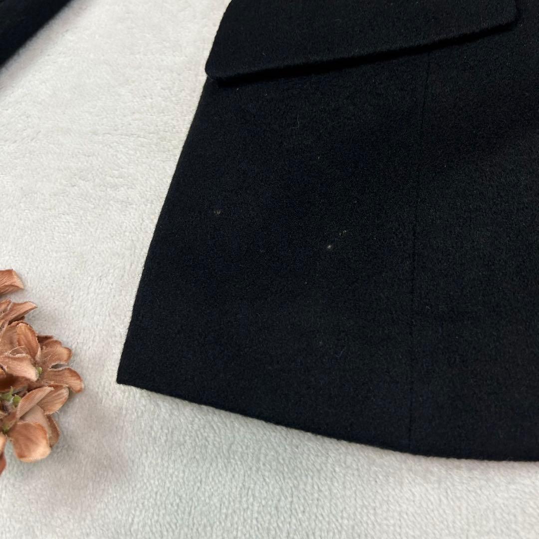 K693 M レオナール カシミヤ テーラードジャケット ブラック レディース