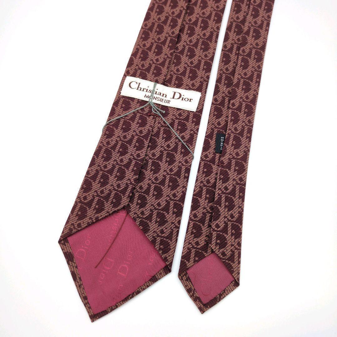 【新品未使用】クリスチャンディオール ネクタイ ボルドー トロッター柄 高級