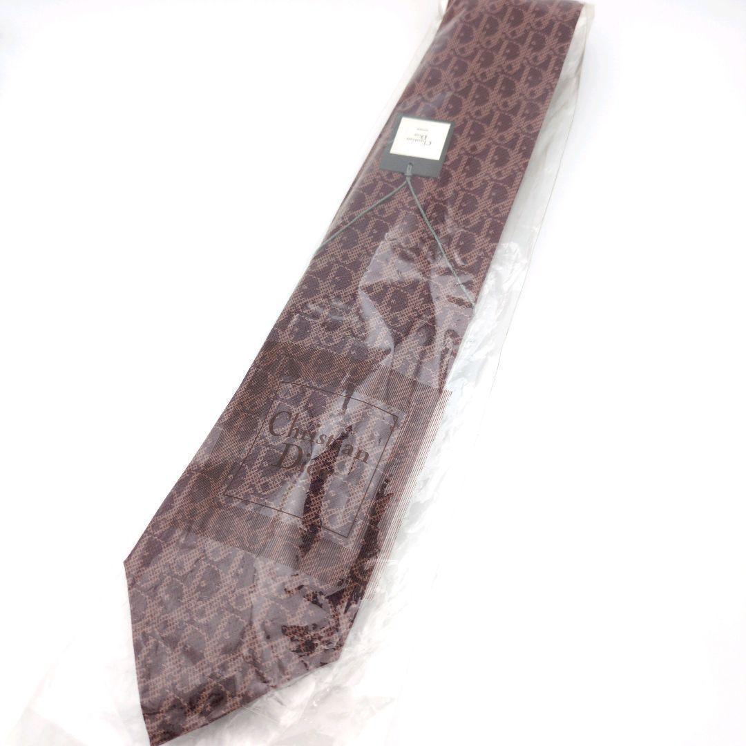 【新品未使用】クリスチャンディオール ネクタイ ボルドー トロッター柄 高級