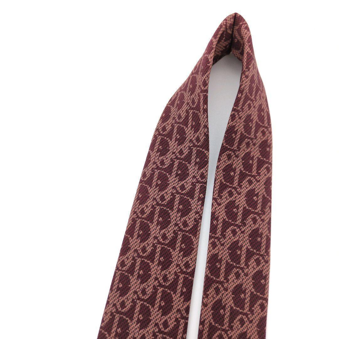 【新品未使用】クリスチャンディオール ネクタイ ボルドー トロッター柄 高級