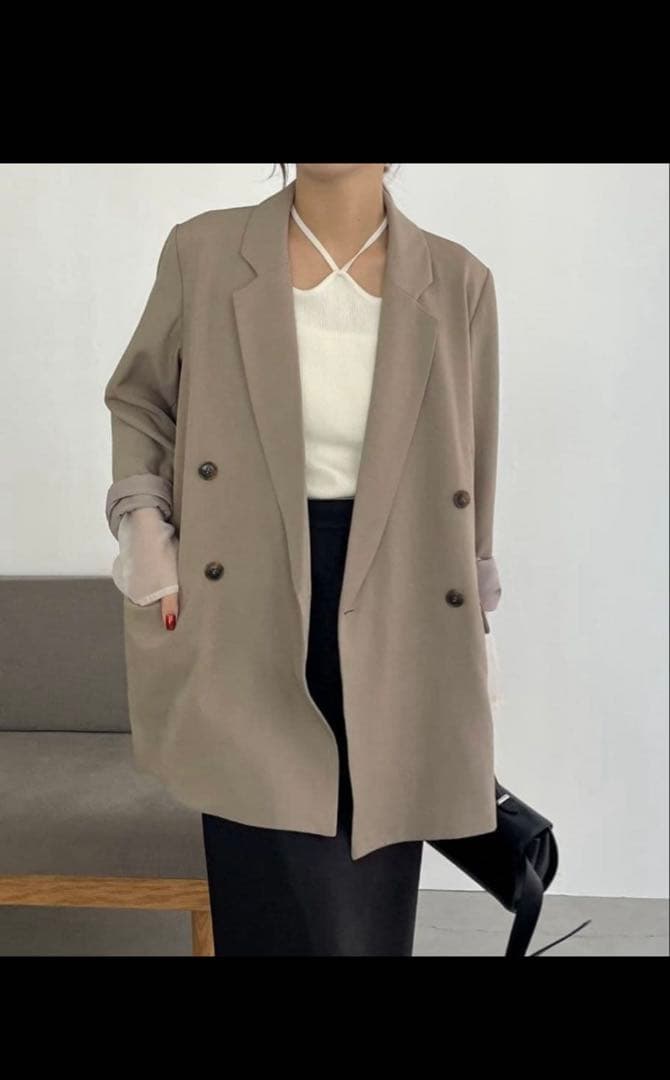 カプリシュレマージュ　Wテーラージャケット グレージュ　入学式　フォーマル