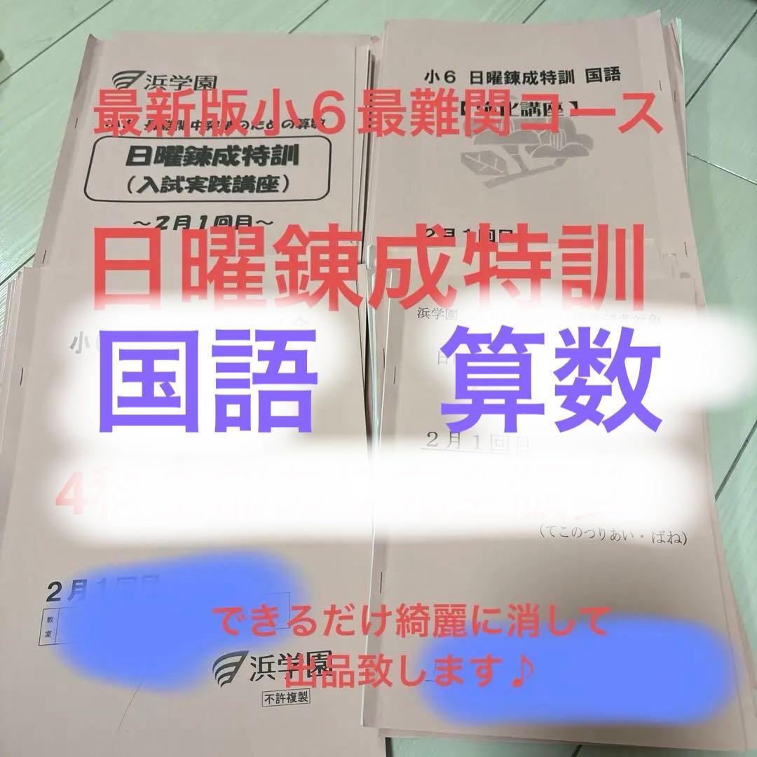 浜学園　最新版小6 最難関　日曜錬成特訓 4科完全版セット　40冊