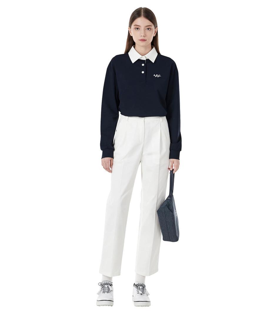 K【XS】A.P.C. 襟付きトップス ベージュ 長袖ポロシャツ