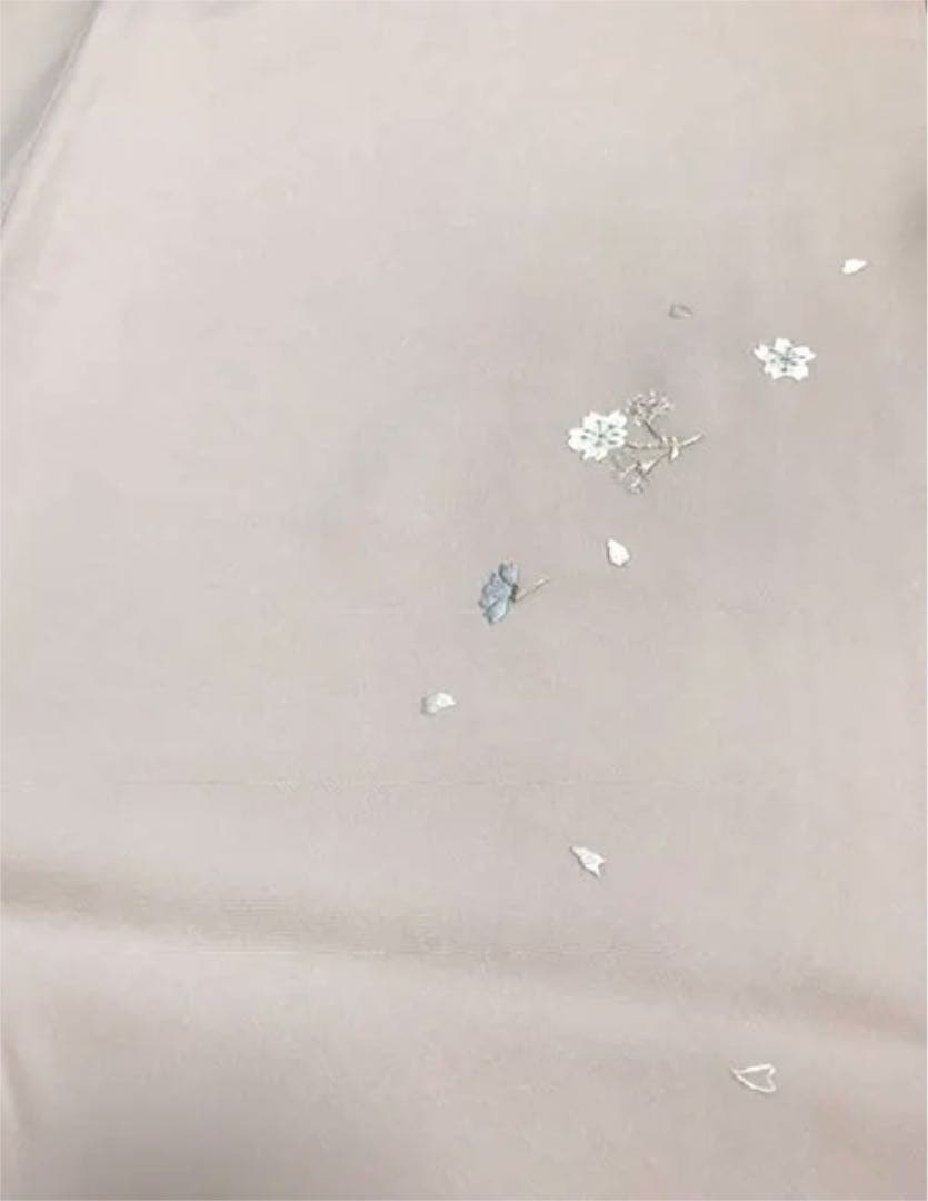 No.51刺繍訪問着【蘇州&汕頭刺繍】　ピンク地に桜　吉永小百合着用柄美品未使用