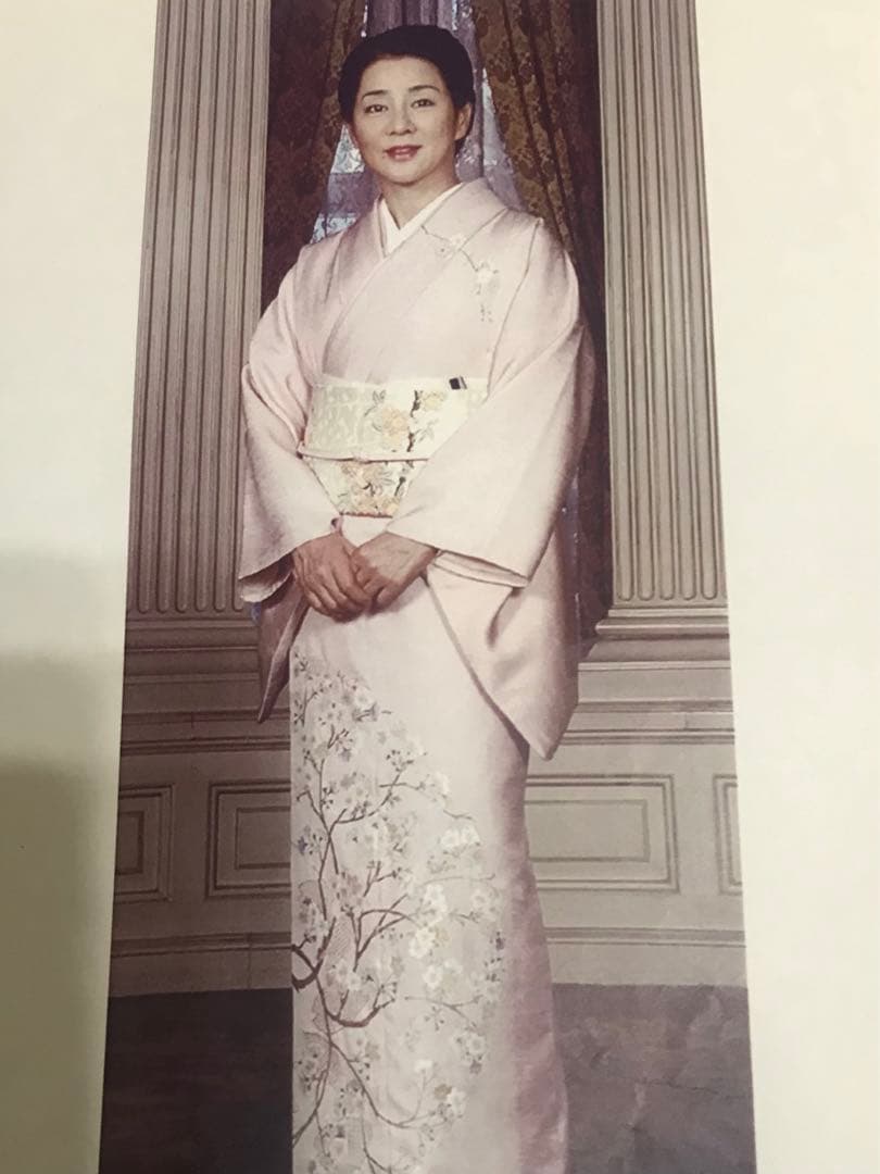 No.51刺繍訪問着【蘇州&汕頭刺繍】　ピンク地に桜　吉永小百合着用柄美品未使用