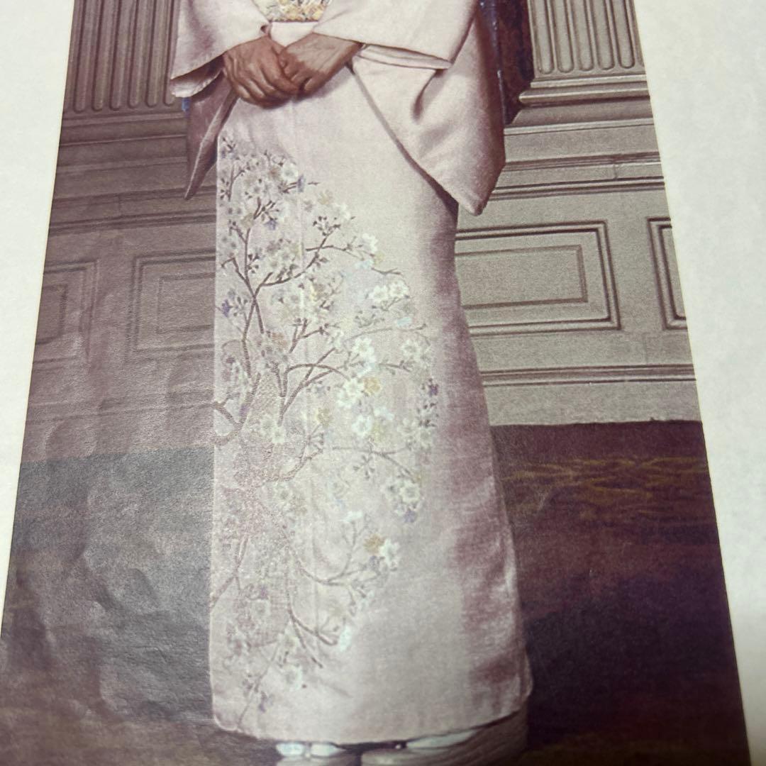 No.51刺繍訪問着【蘇州&汕頭刺繍】　ピンク地に桜　吉永小百合着用柄美品未使用