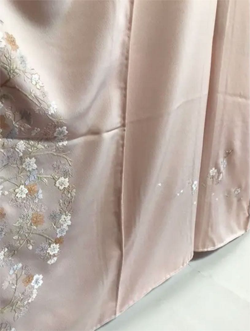 No.51刺繍訪問着【蘇州&汕頭刺繍】　ピンク地に桜　吉永小百合着用柄美品未使用