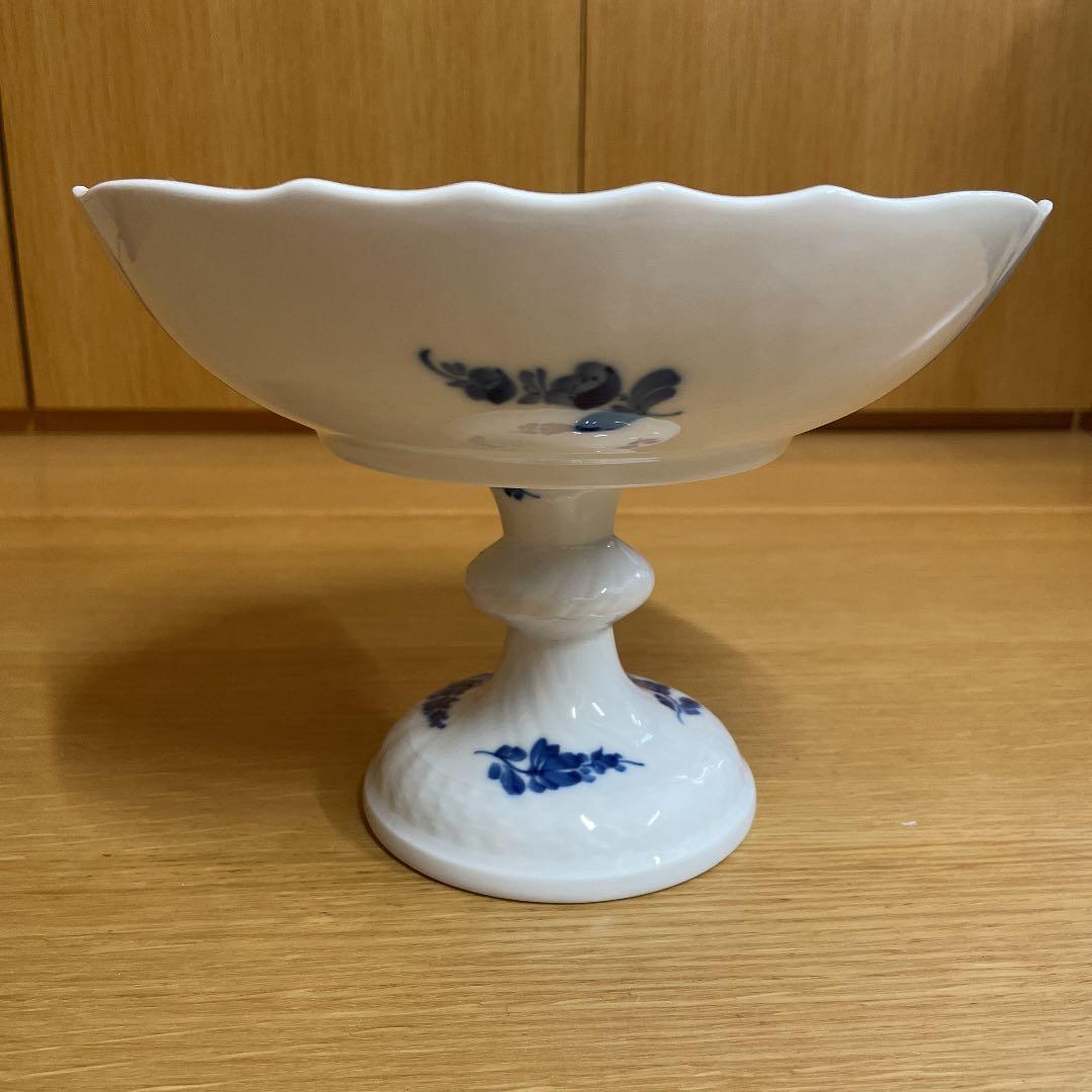 ロイヤルコペンハーゲン　コンポート皿　ブルーフラワー　カーブ