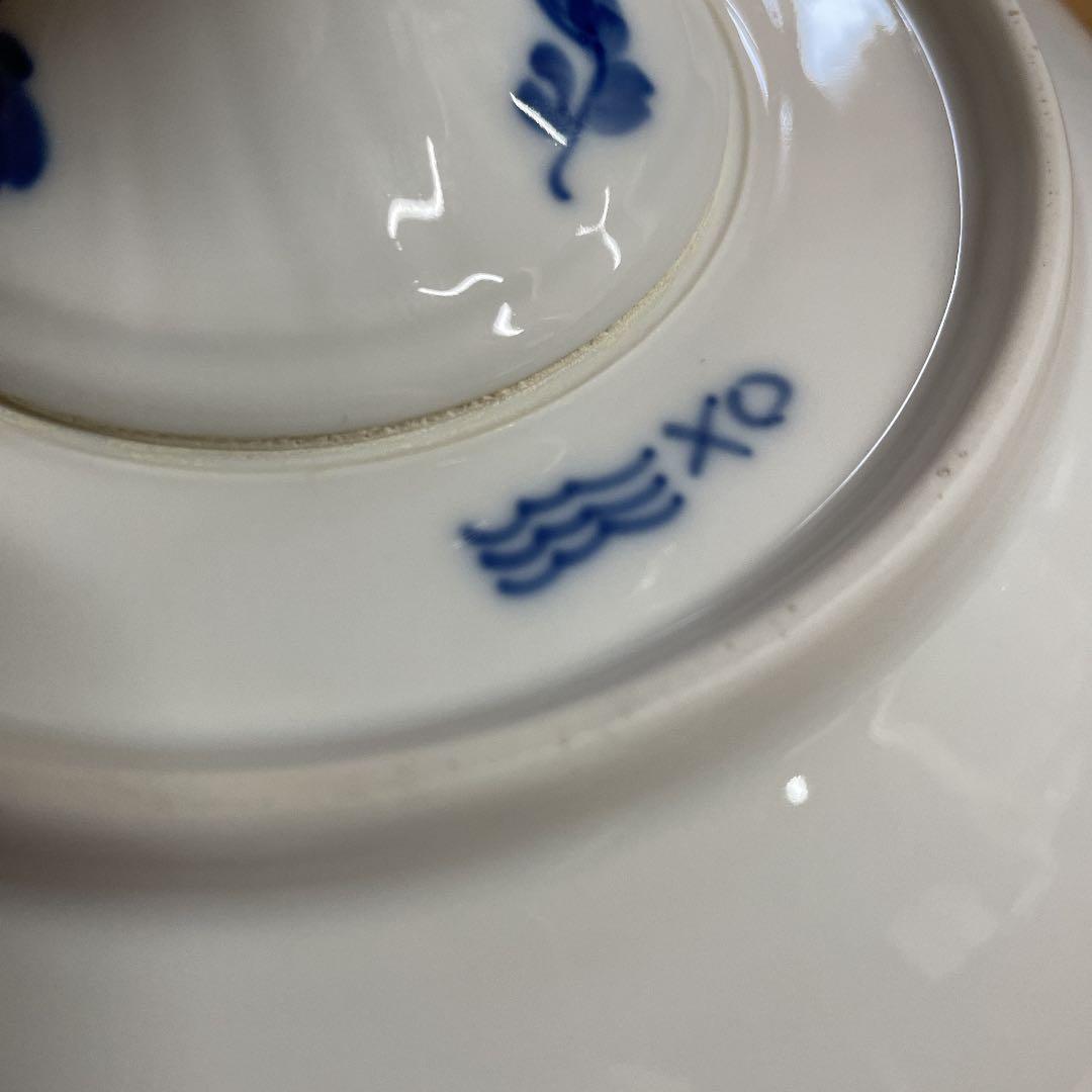 ロイヤルコペンハーゲン　コンポート皿　ブルーフラワー　カーブ