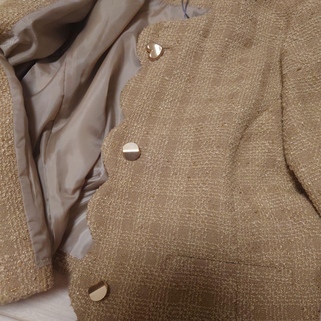 新品未使用タグ付 JUSGLITTY 2WAYボタンジャケット 9号 キャメル