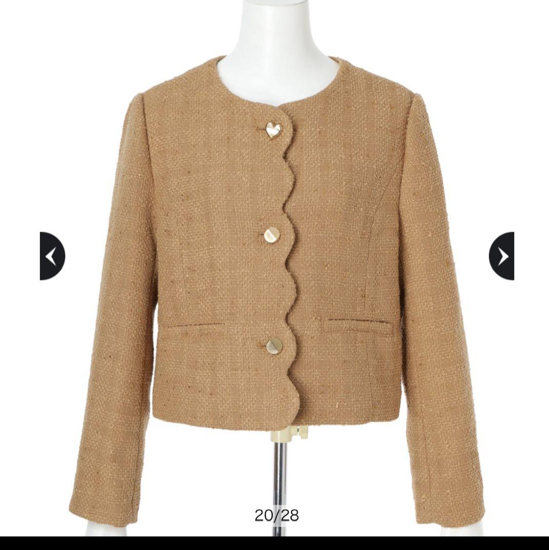 新品未使用タグ付 JUSGLITTY 2WAYボタンジャケット 9号 キャメル