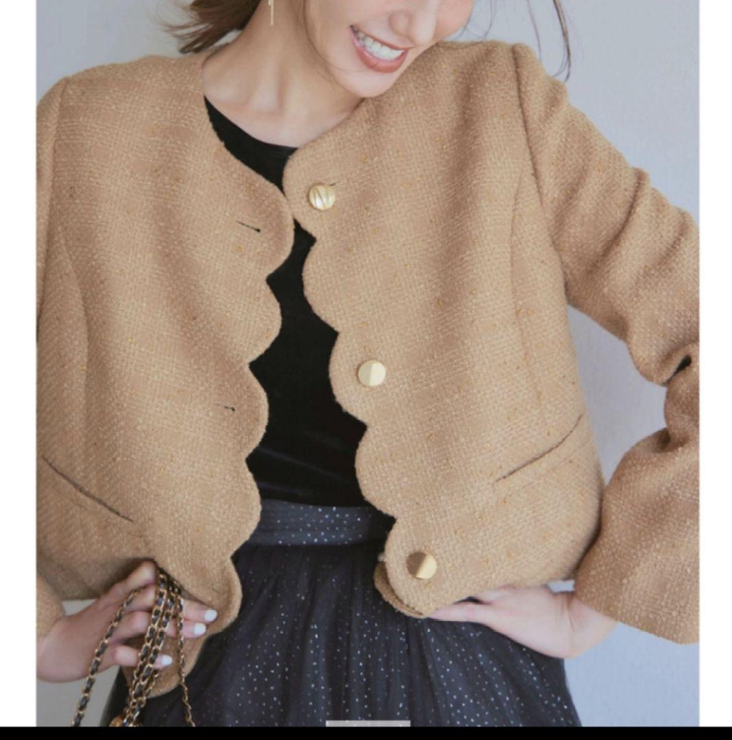 新品未使用タグ付 JUSGLITTY 2WAYボタンジャケット 9号 キャメル