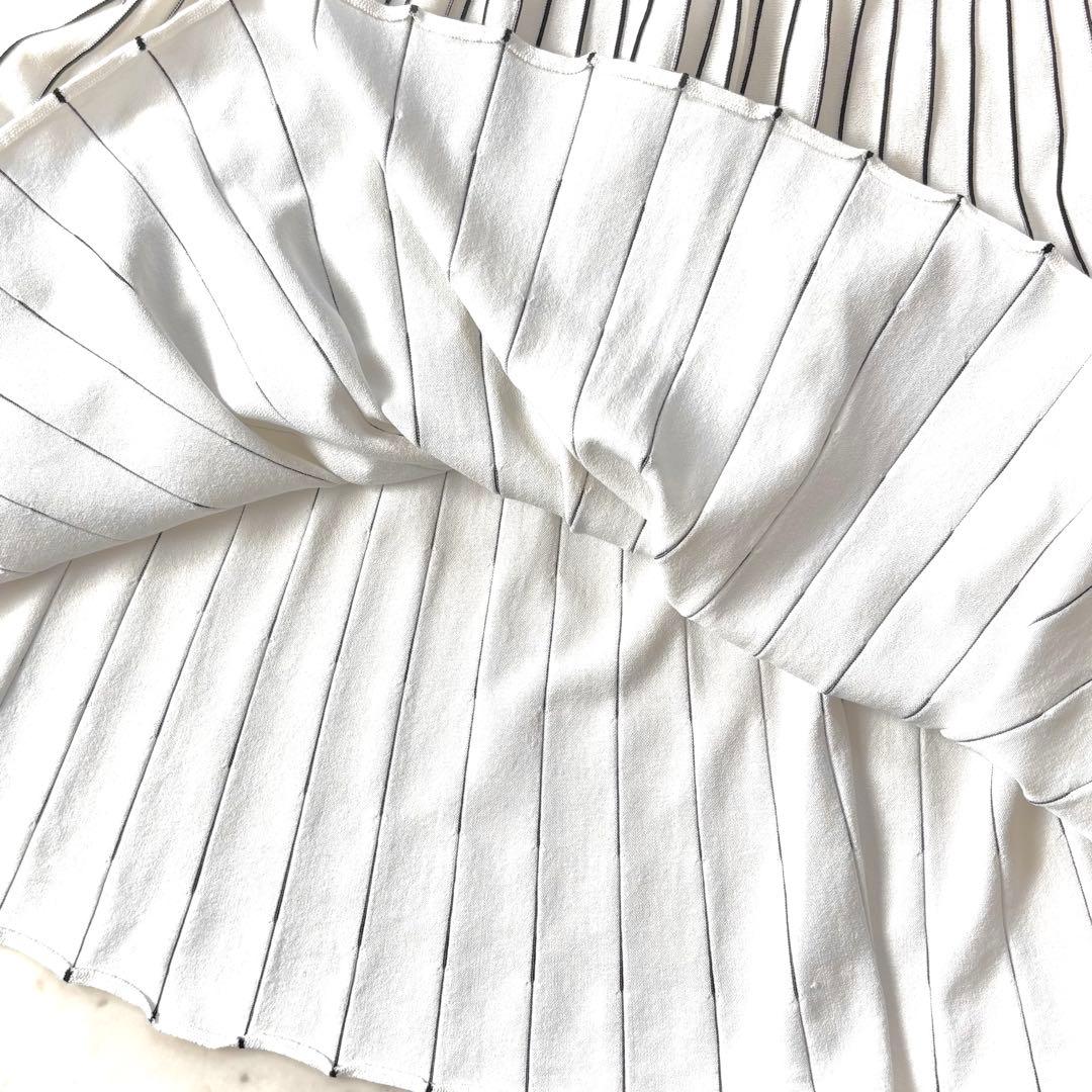 美品　クリーニング済✨ダイアグラム　配色プリーツカシュクールニットワンピース