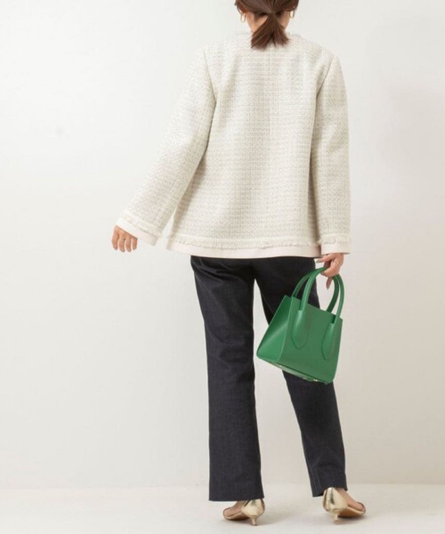 美品 NOLLEY’S ノーリーズ ツイードジャケット ノーカラー フォーマル