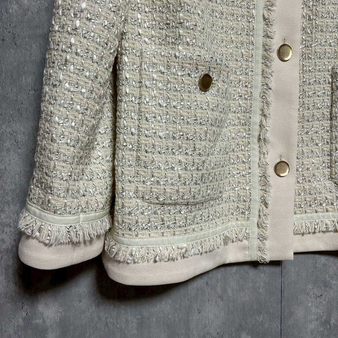 美品 NOLLEY’S ノーリーズ ツイードジャケット ノーカラー フォーマル