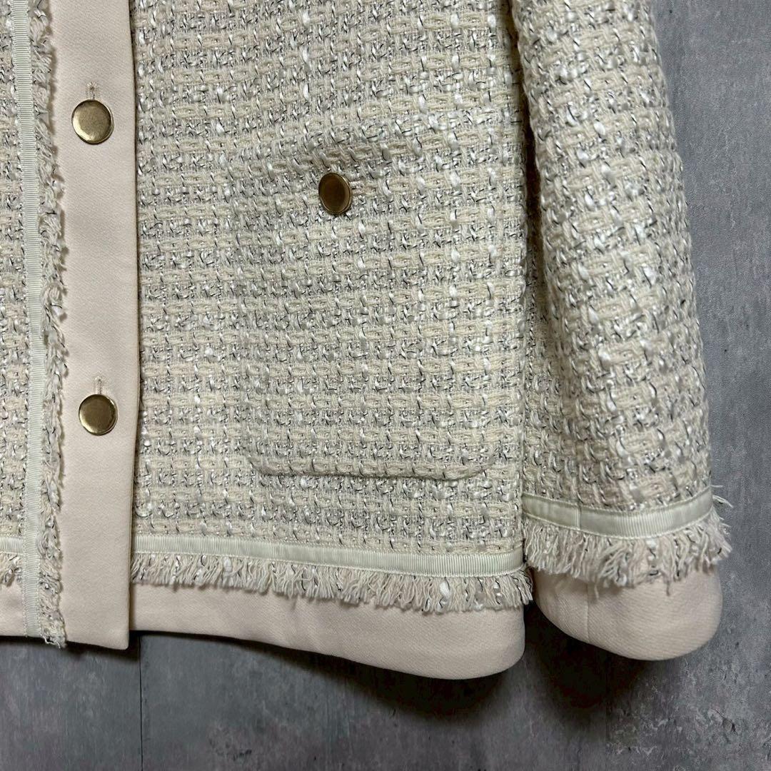 美品 NOLLEY’S ノーリーズ ツイードジャケット ノーカラー フォーマル