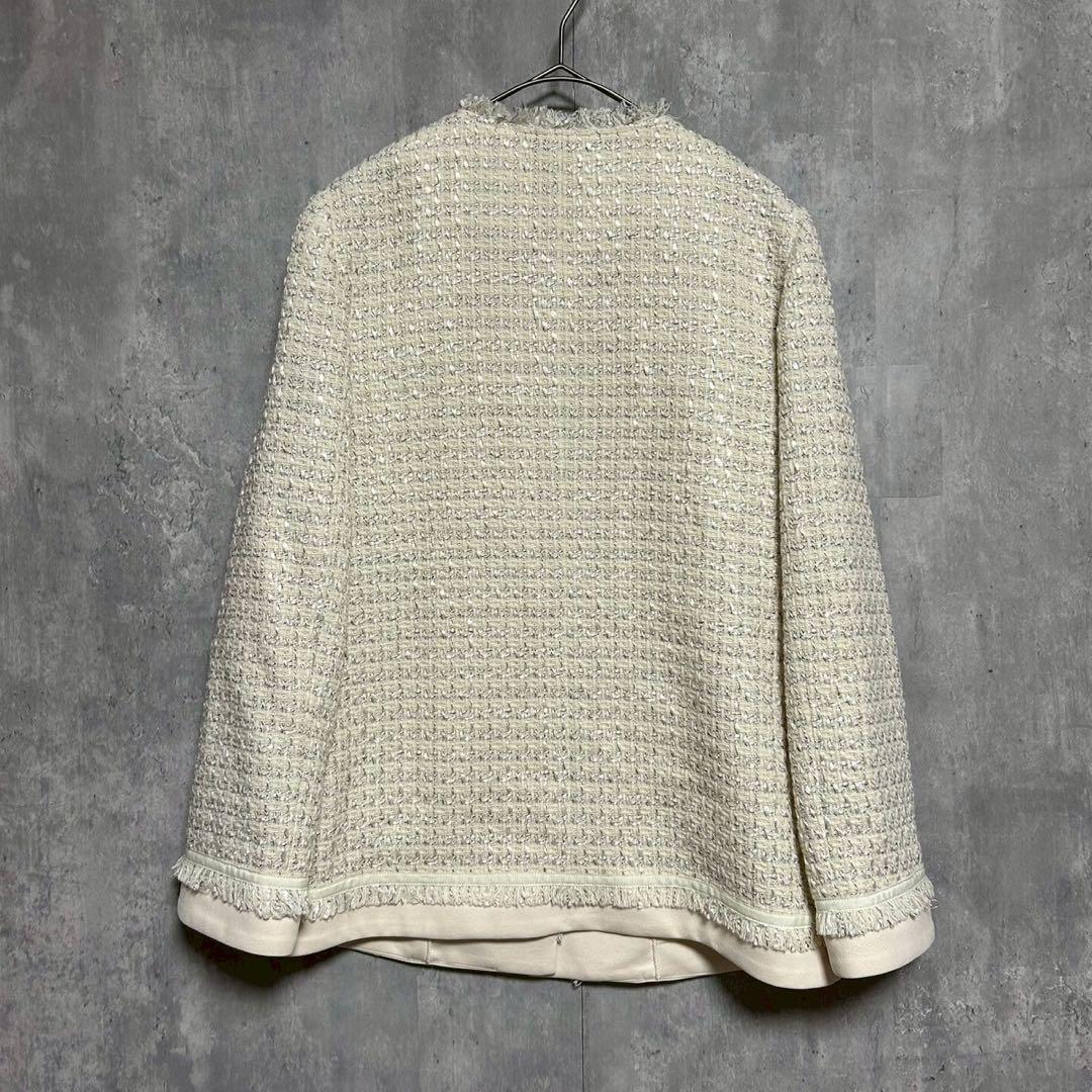 美品 NOLLEY’S ノーリーズ ツイードジャケット ノーカラー フォーマル