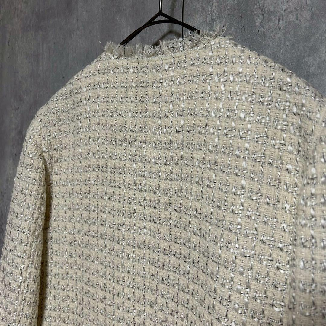 美品 NOLLEY’S ノーリーズ ツイードジャケット ノーカラー フォーマル