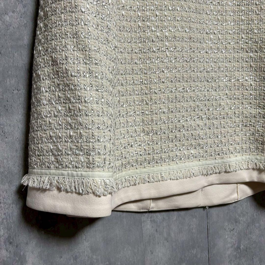 美品 NOLLEY’S ノーリーズ ツイードジャケット ノーカラー フォーマル