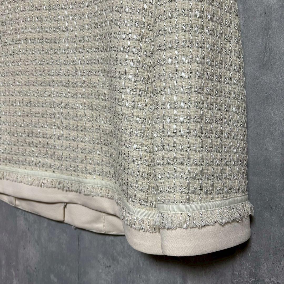 美品 NOLLEY’S ノーリーズ ツイードジャケット ノーカラー フォーマル