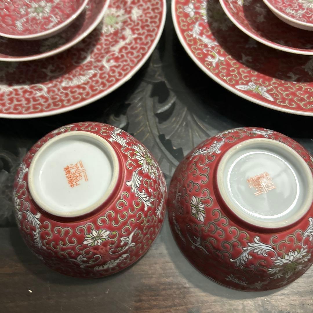 中国　景徳鎮　皿セット&ご飯茶碗　9点