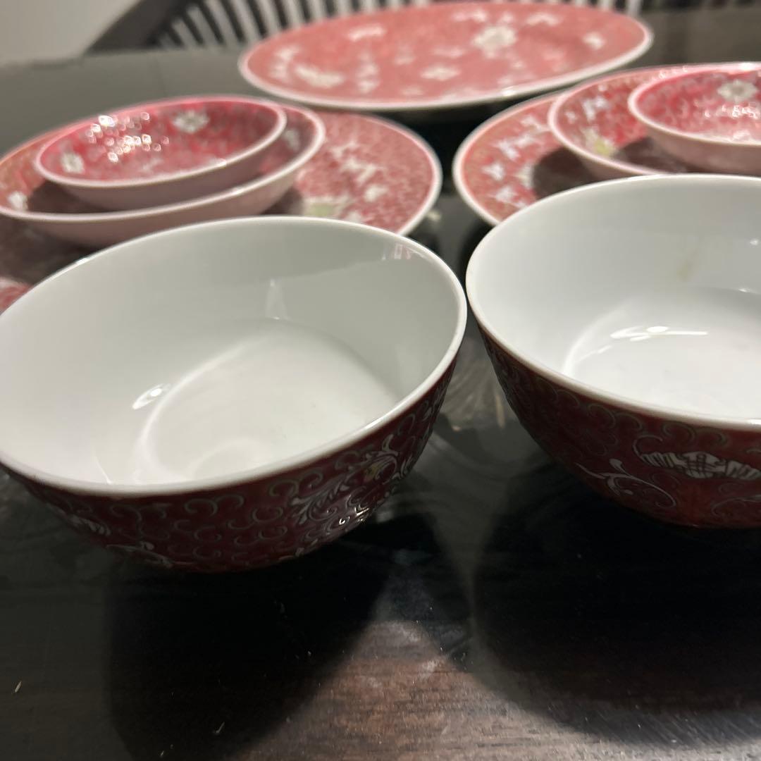中国　景徳鎮　皿セット&ご飯茶碗　9点