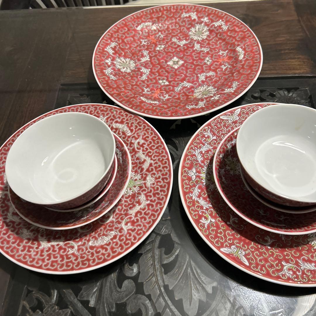 中国　景徳鎮　皿セット&ご飯茶碗　9点