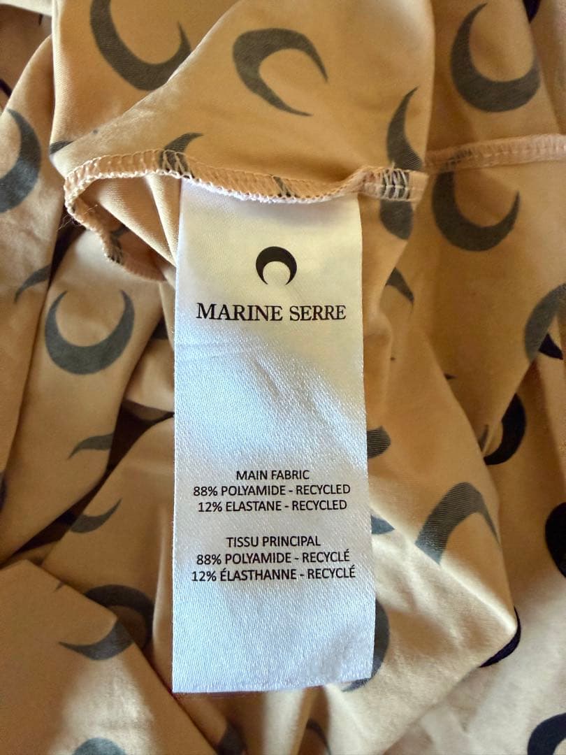 MARINE SERRE セカンドスキン ハイネックベージュ　S