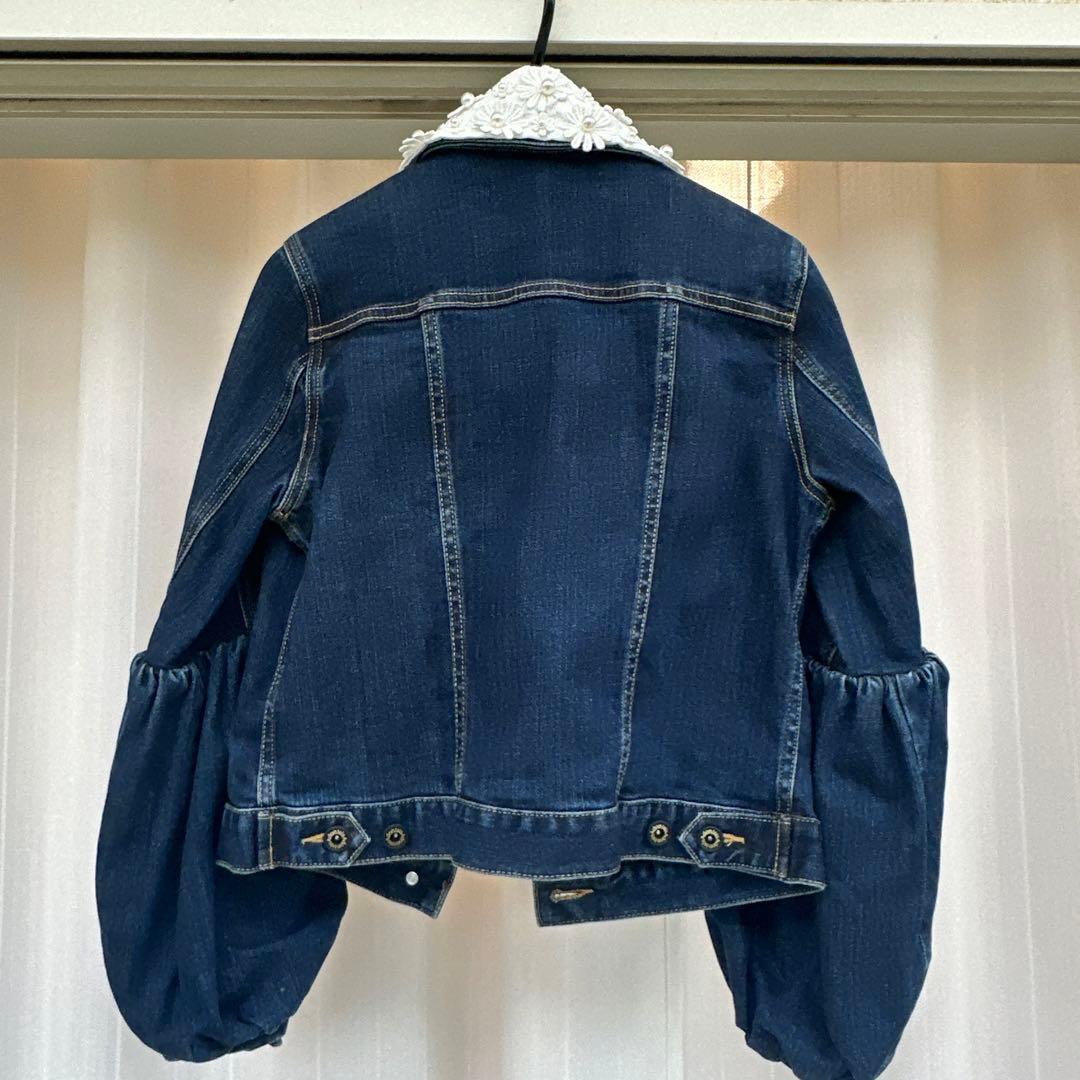 【完売商品】新品未使用/Adonisis/デニムジャケット/パールフラワー装飾