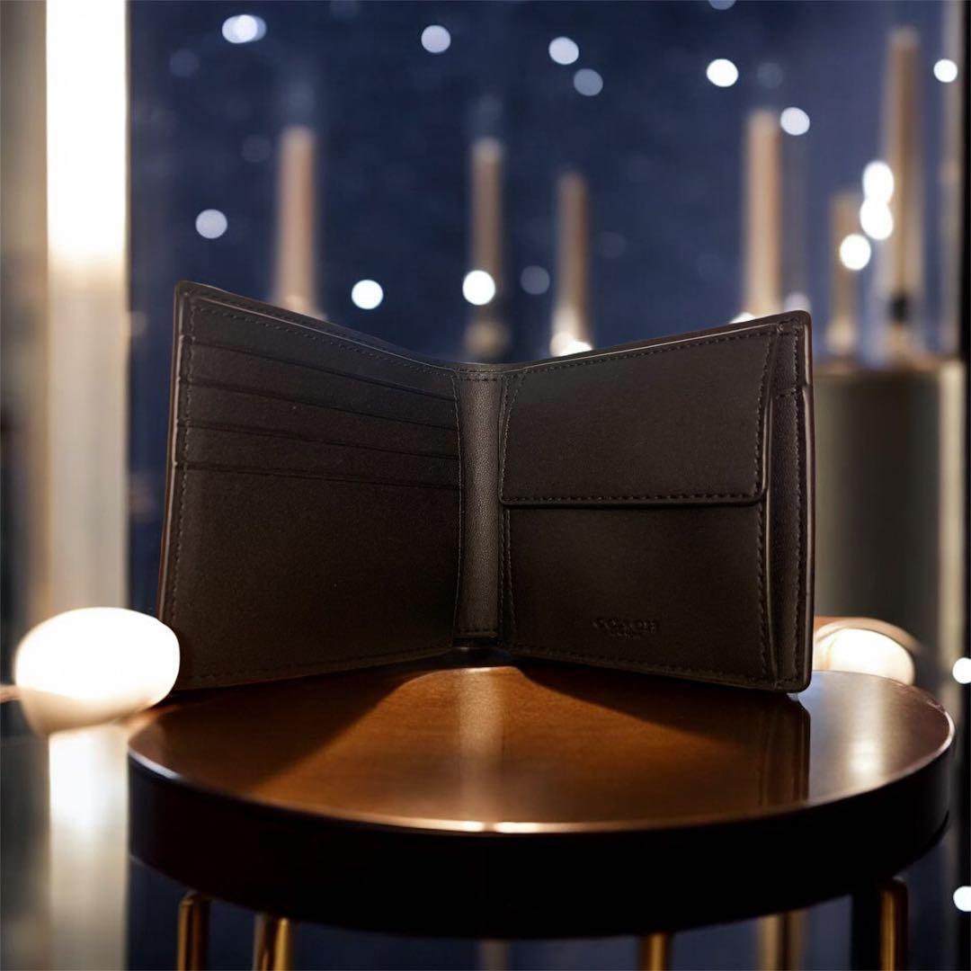 【新品未使用】COACH 二つ折り財布 ブラック