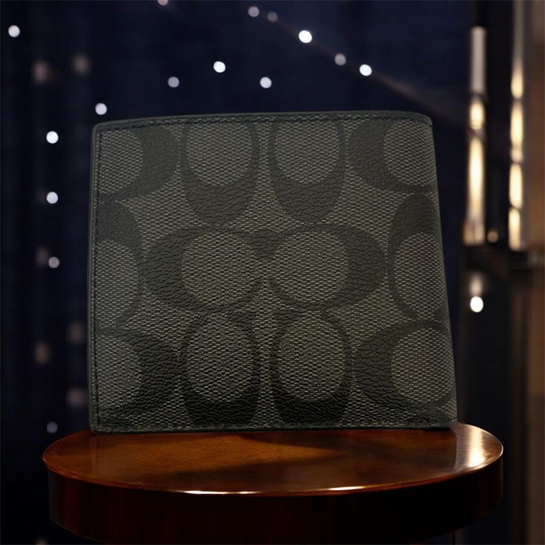 【新品未使用】COACH 二つ折り財布 ブラック