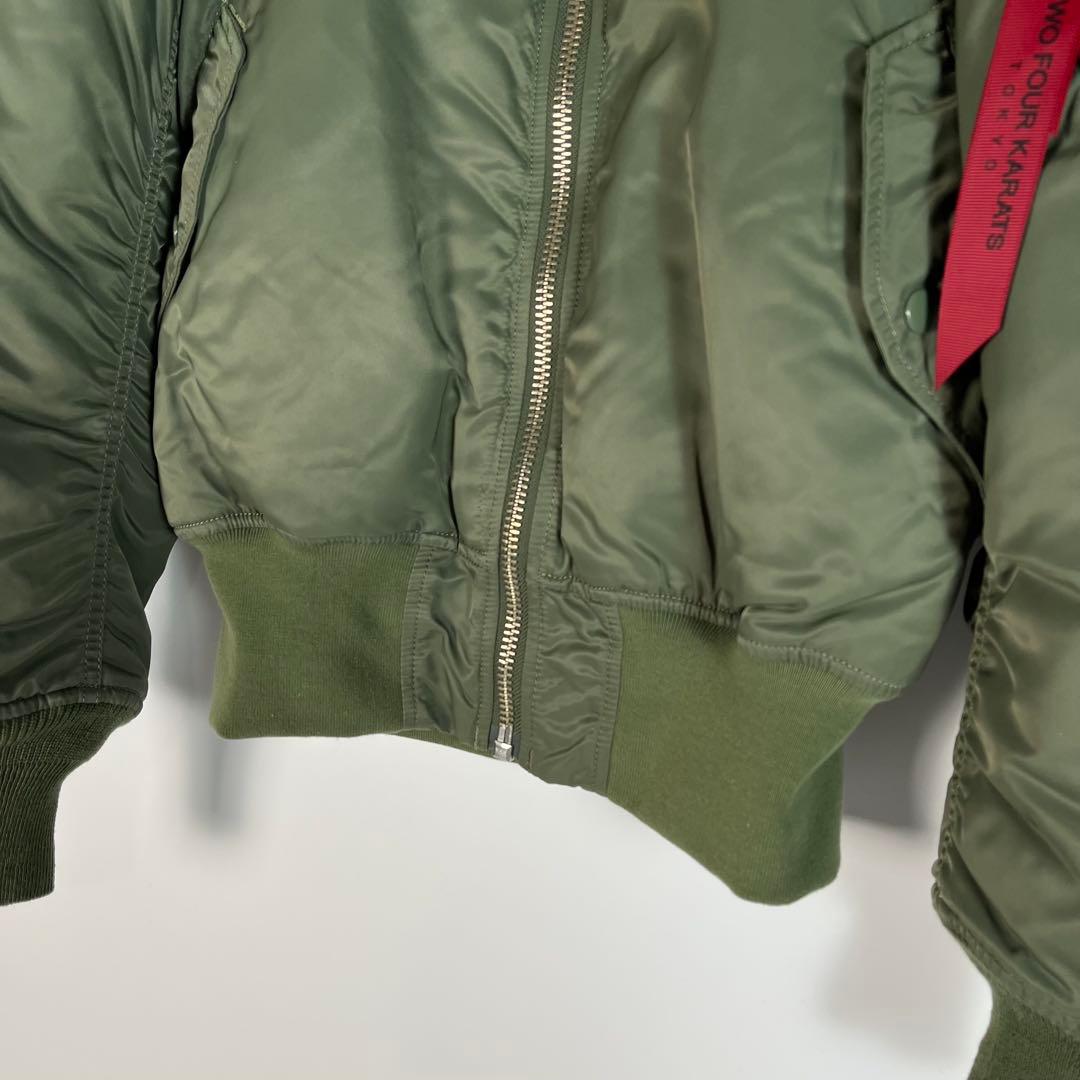 未使用級 ALPHA 24KARATS MA-1 フライトジャケット 刺繍ロゴ