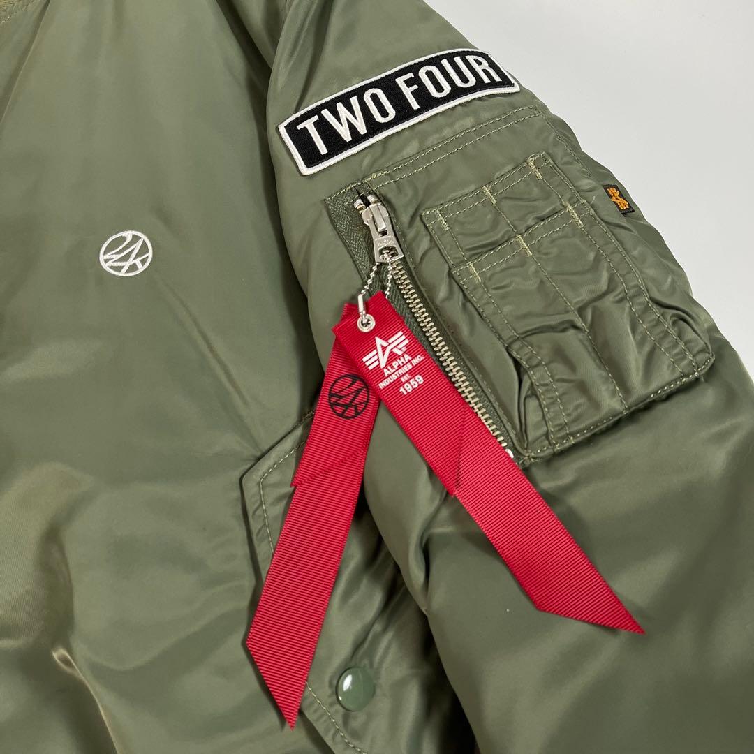 未使用級 ALPHA 24KARATS MA-1 フライトジャケット 刺繍ロゴ