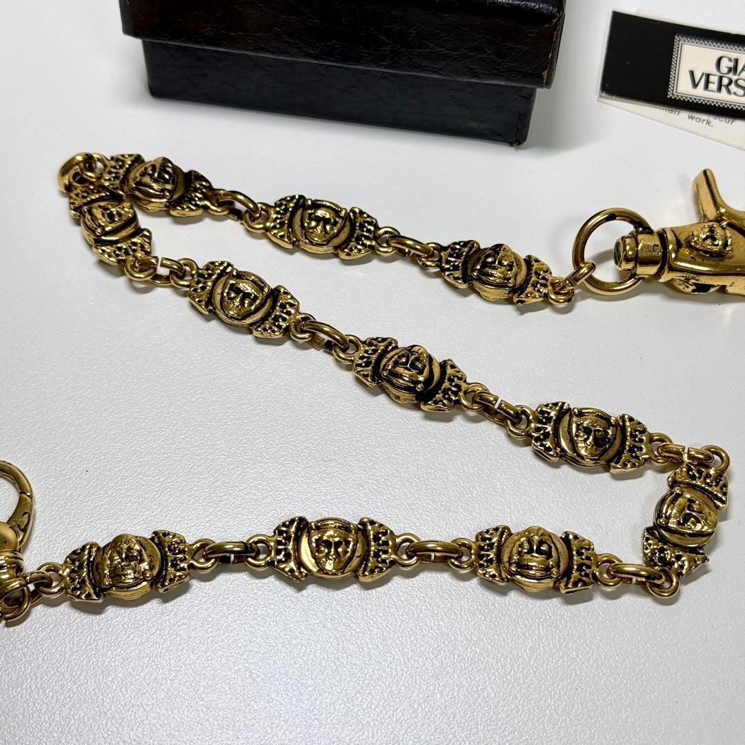 ヴェルサーチェ ウォレット チェーン ゴールド ドクロ ヴィンテージ 金