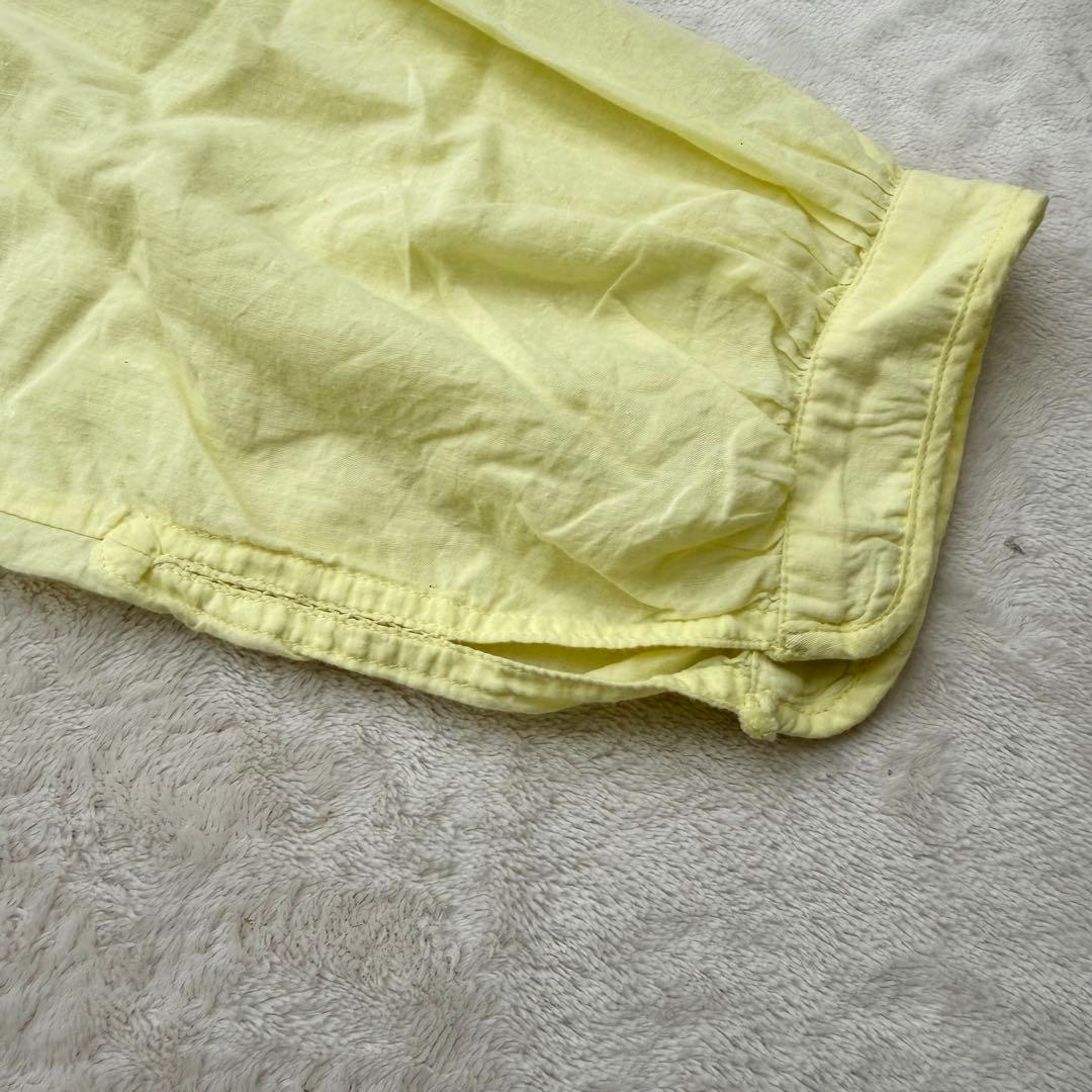 メゾンドソイル ピンタック チュニック ブラウス レモンイエロー インド綿