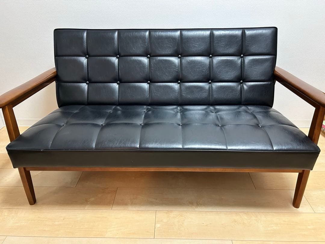 【leopa様　カリモク60】karimoku Kチェア2シーター ブラック