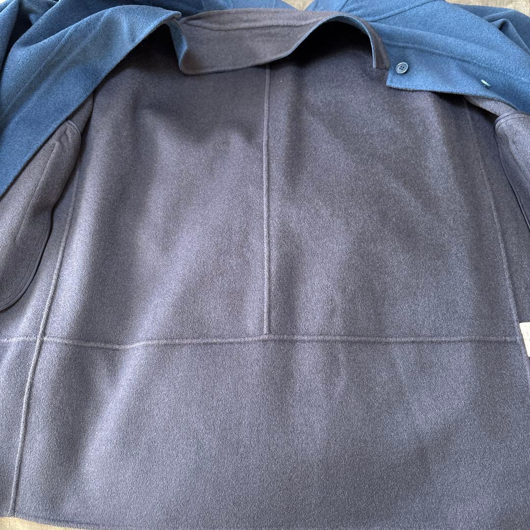 TSEセイ一重仕立てカシミヤ100% ロングステンカラーコート L