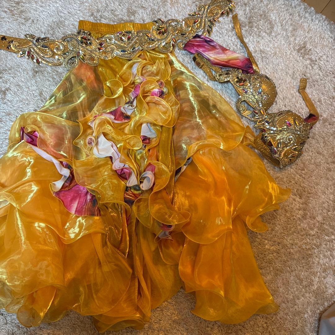 ベリーダンスセットアップ ゴールド ピンク