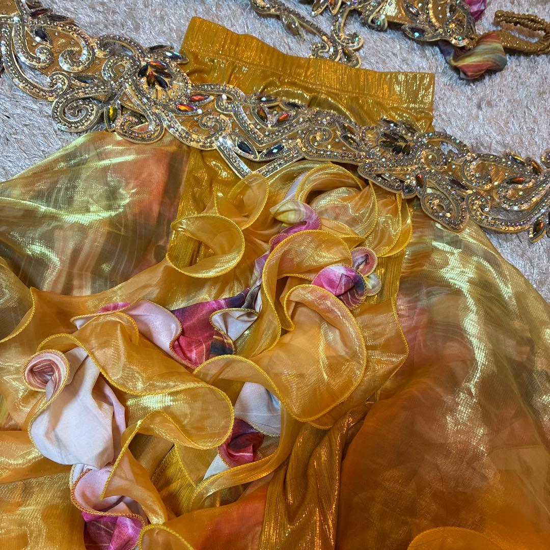 ベリーダンスセットアップ ゴールド ピンク