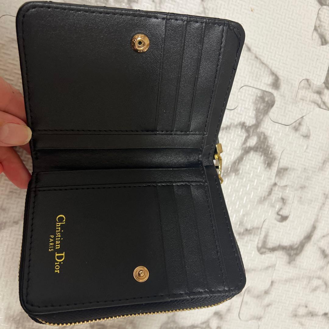 最終価格 Dior ブラック 二つ折り財布 キルティング