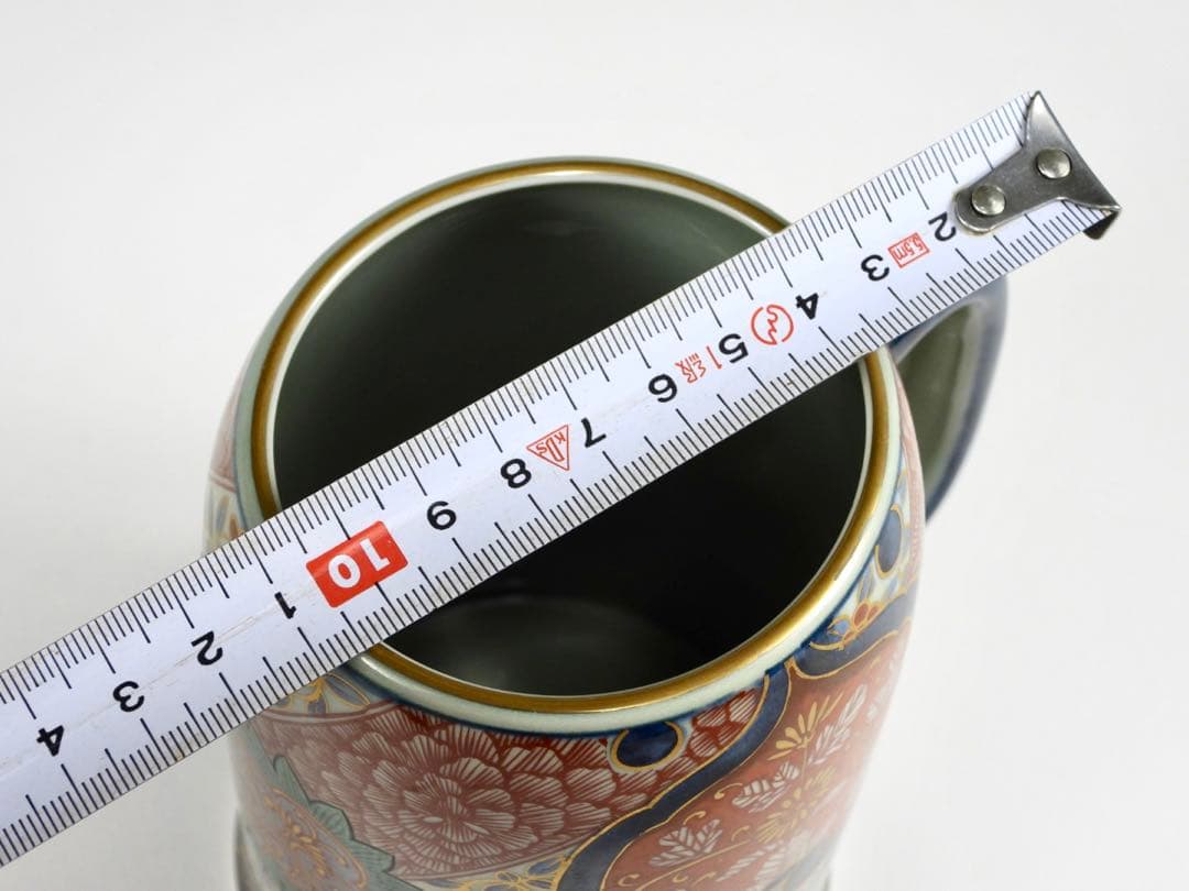 【専用】林九郎窯 二方割木甲牡丹 ジョッキ ビアジョッキ ビールジョッキ 金縁