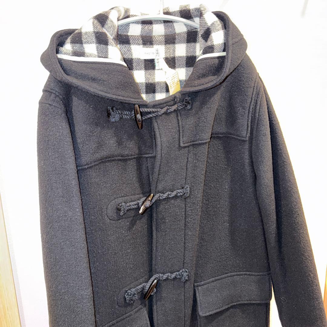 FACTOTUM ウール混合 ダッフルコート 黒