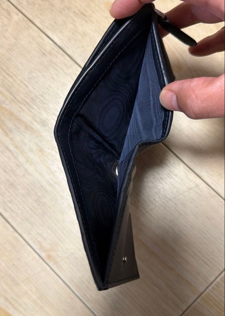 GUCCI マイクロ　シマ　ネイビー 二つ折り財布　メンズ