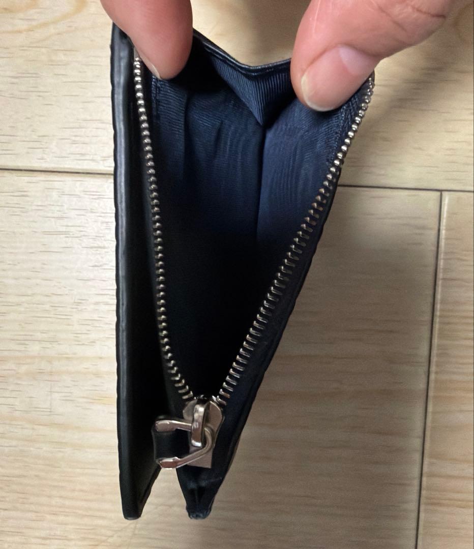 GUCCI マイクロ　シマ　ネイビー 二つ折り財布　メンズ