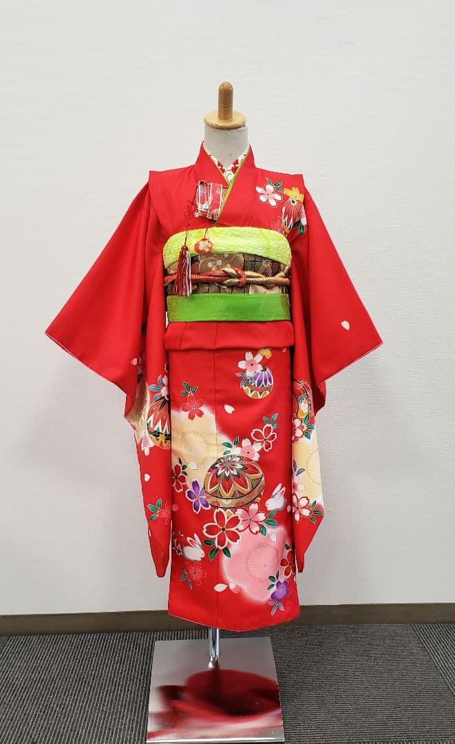 七五三　7歳　120cm　ポリエステル　 つくり帯