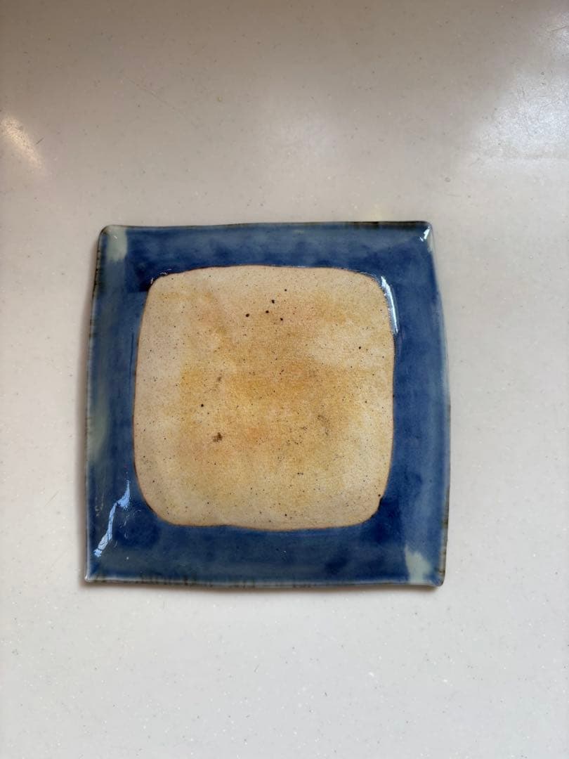 希少　波佐見焼　斉山窯　ピンク色花柄装飾 四角皿