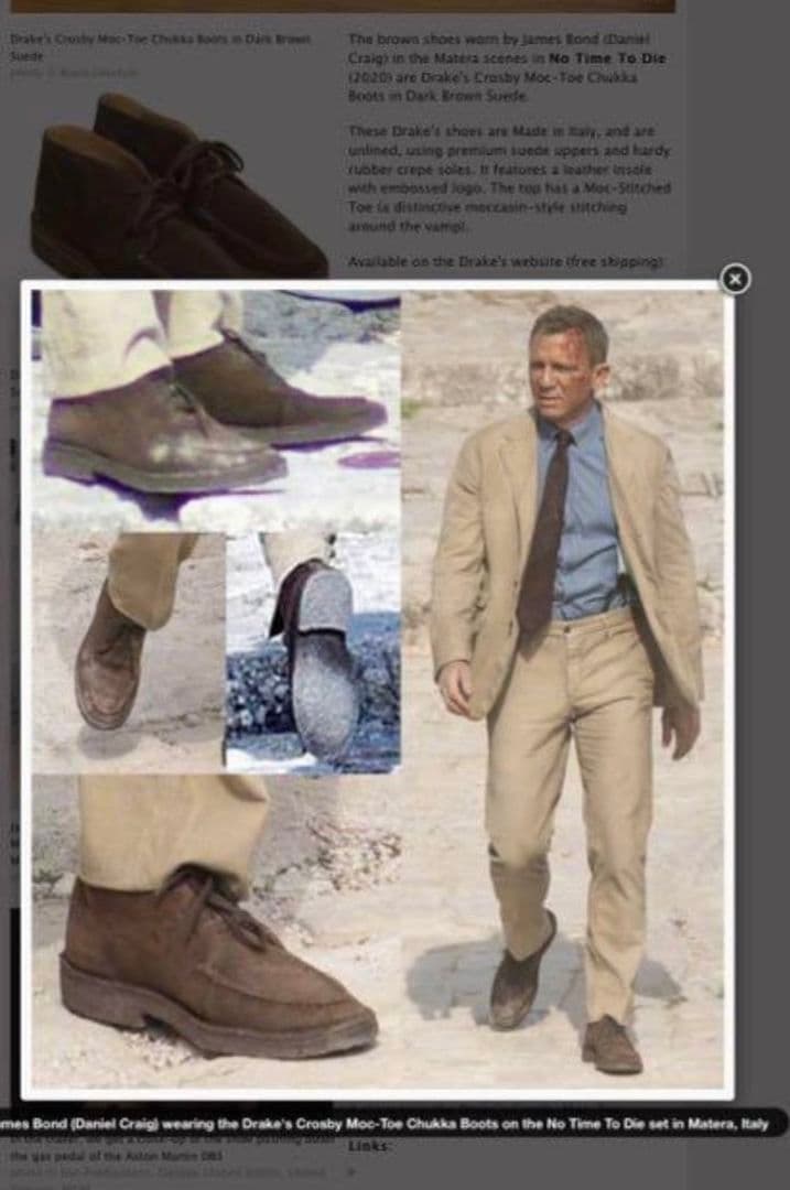 ドレイクス Drake's クロスビースエードチャッカブーツ 007モデル