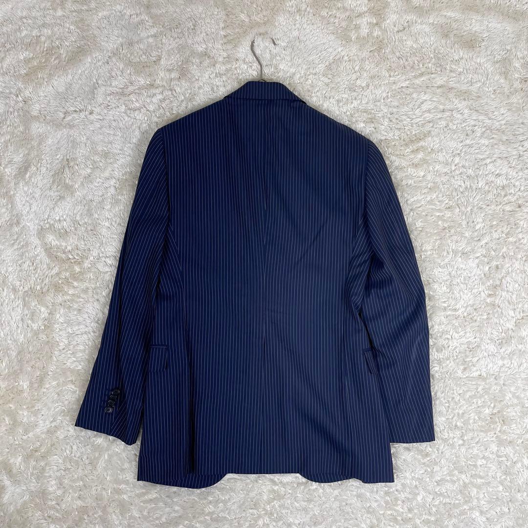 極美品 ユナイテッドアローズ ストライプ柄 セットアップ スーツ 紺 44