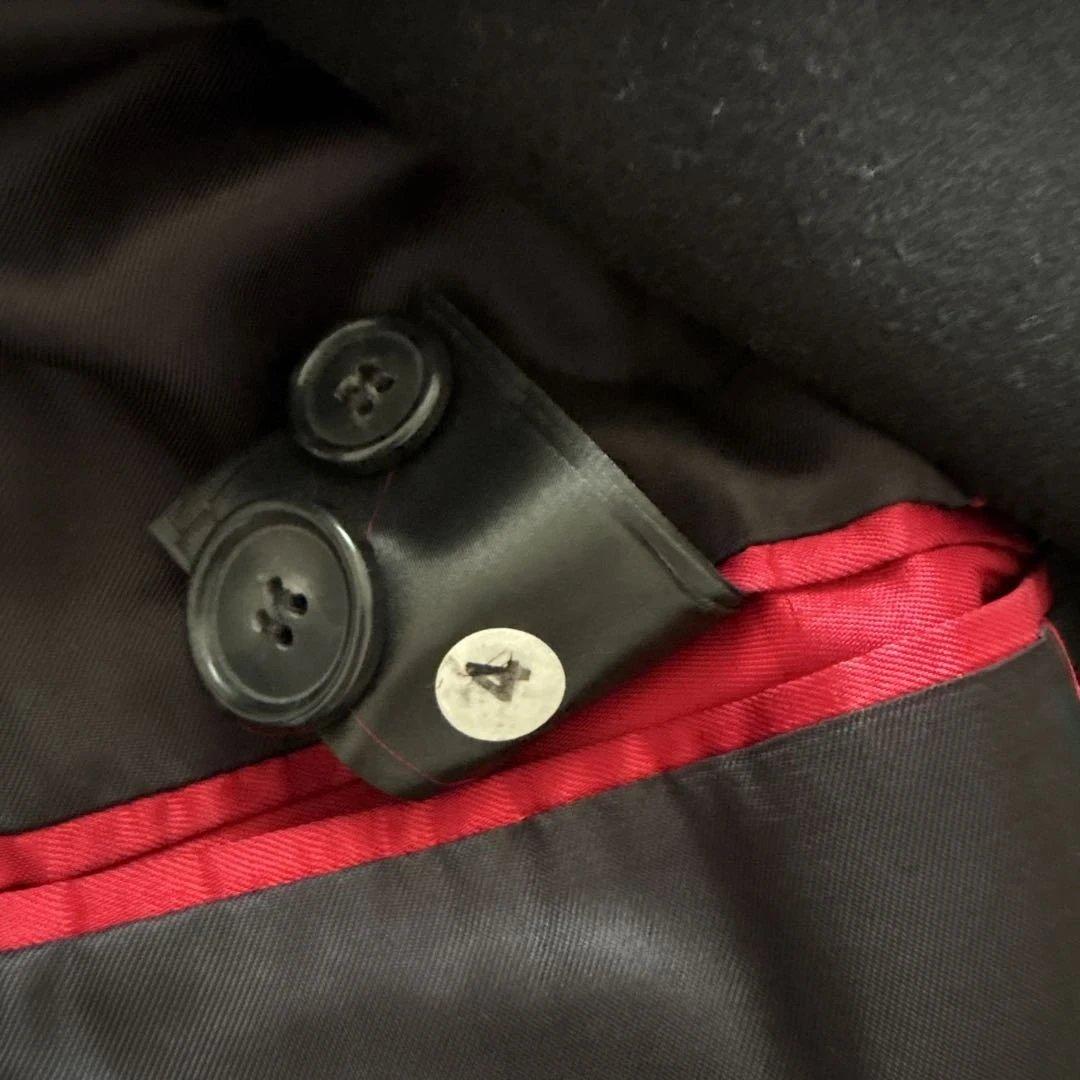 黒 ダブルブレスト ロングコート