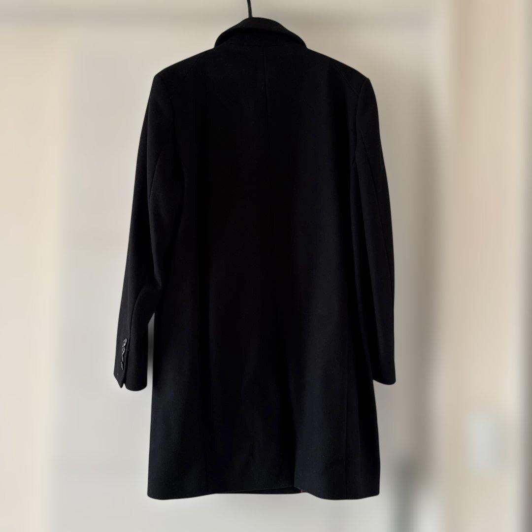 黒 ダブルブレスト ロングコート